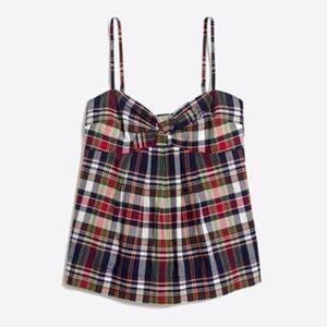 J. Crew plaid bow top size 6